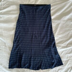 Knee length, navy, polka dot skirt